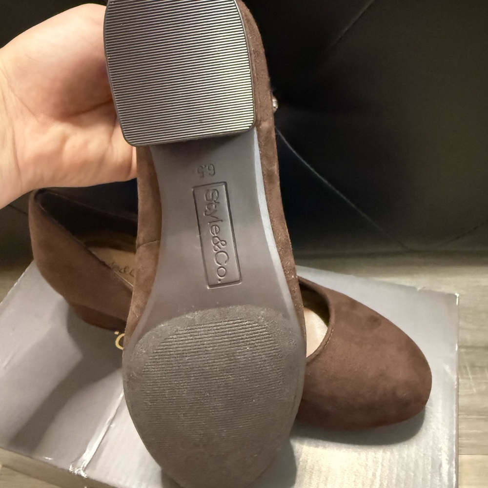 Style & Co. Women's Dark Brown Suede Flats - Picture 4 of 7